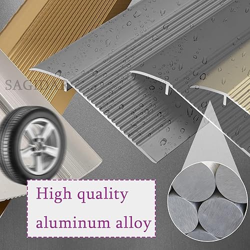 Miniatura 5 de Aluminum Transition Strips for Doorway, Metal Threshold Ramps Width 10cm, Carpet Edge Strip Non-Slip, Smooth and Easy to Clean, Doorway Edge Trim