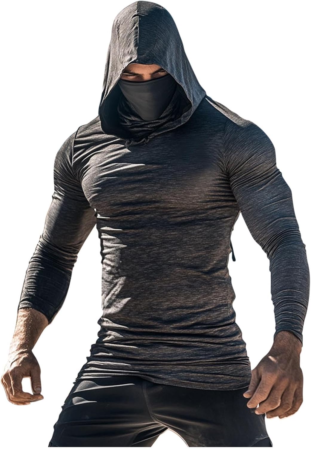 Rash Guard for Men UPF 50+ Sun Protection Hoodie Shirts Quick Dry Lightweight Long Sleeve Shirts Fishing Shirt
