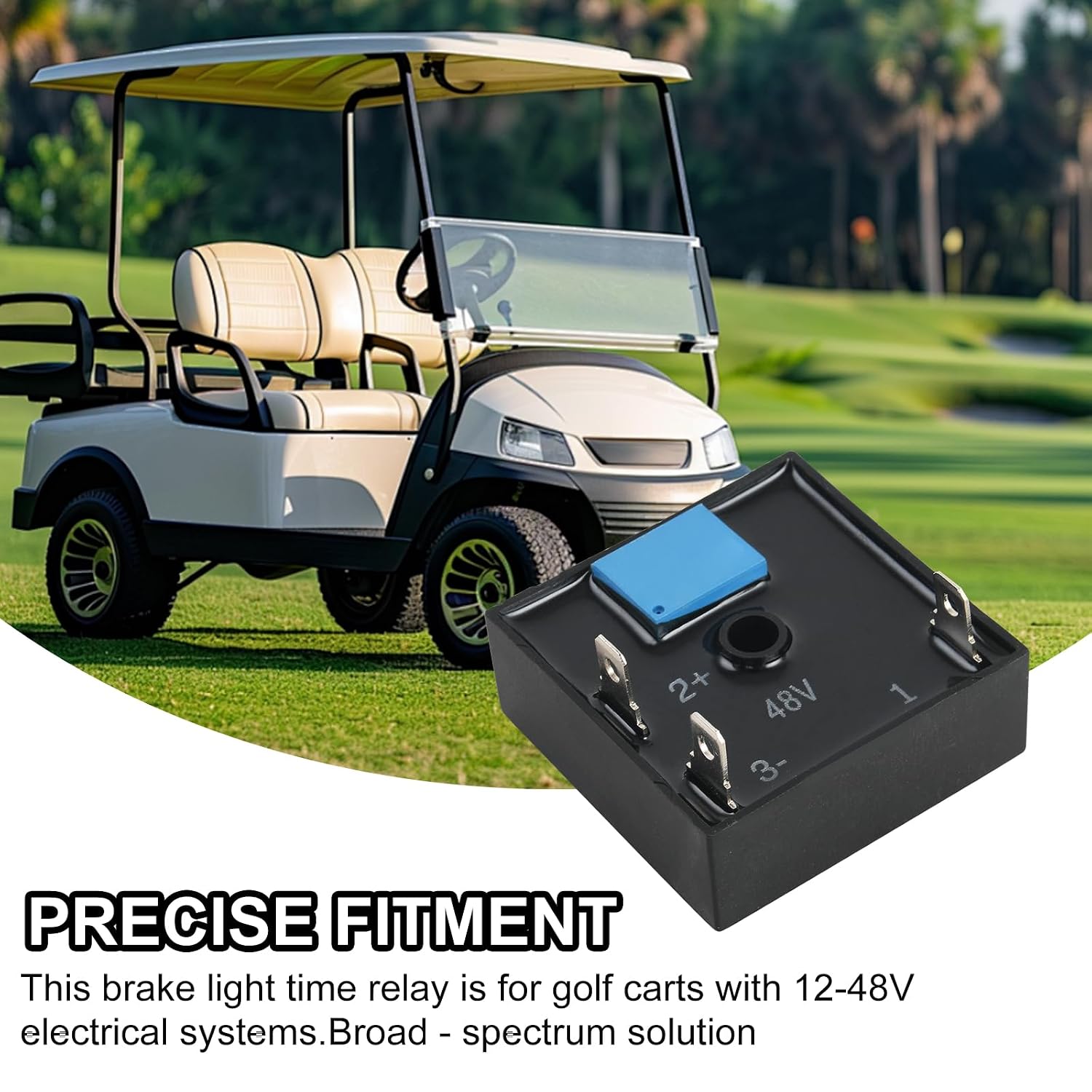 Brake Light Timer Relay, Replacement 30 Second Brake Switch Fit for 12V, 24V, 36V, 48V Golf Cart Safety Boost
