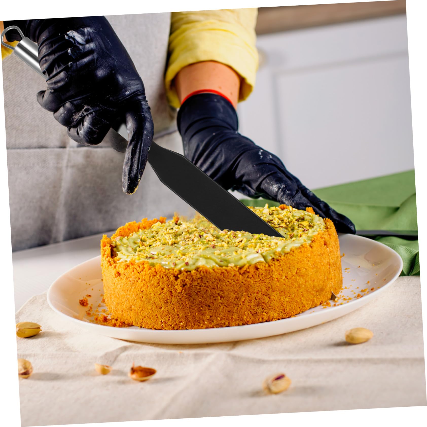 Set de Spatules Cuisine en Acier Inoxydable, 1 Pièce pour Pâtisserie | Argenté, Réutilisable et Sûr pour Aliments, Nylon et Acier Inoxydable, Usage Boulangerie et Hôtel