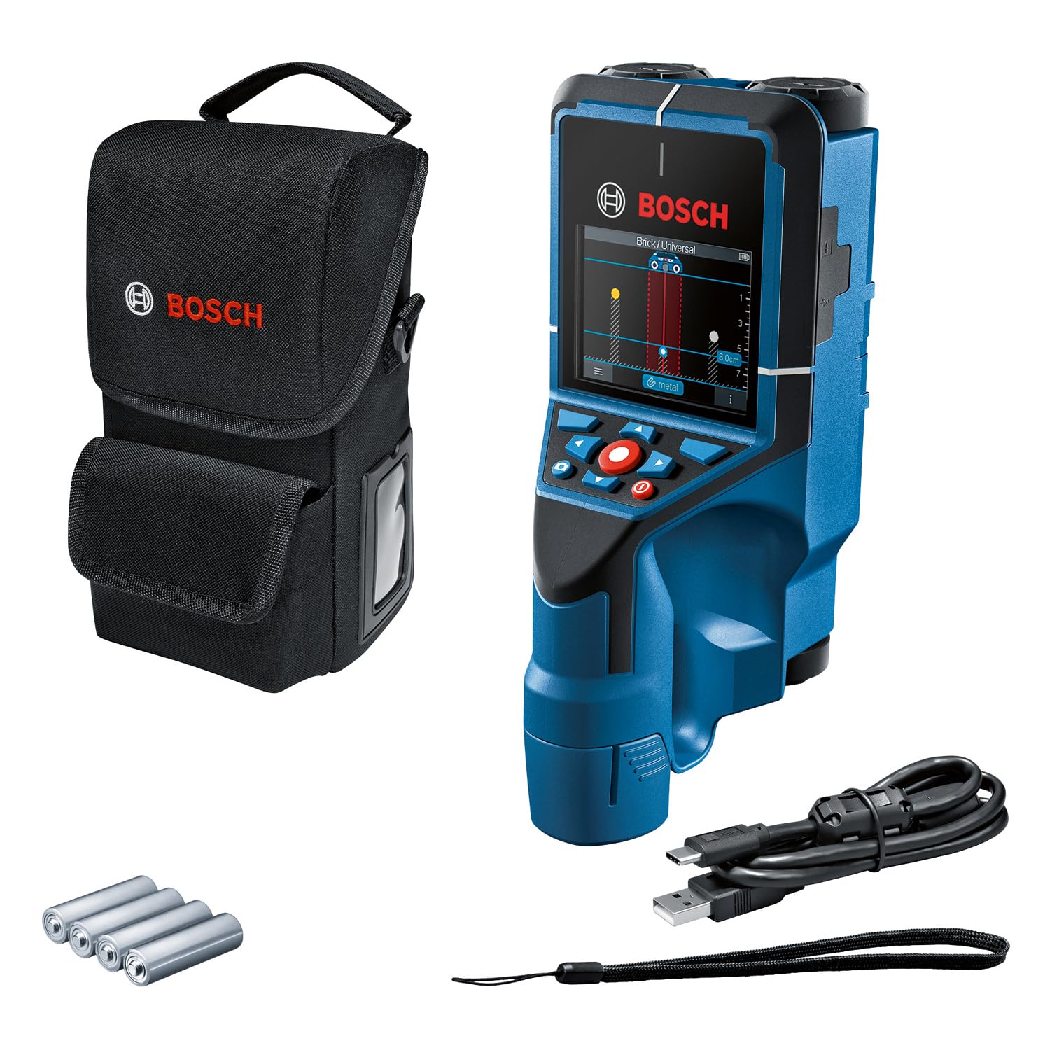 Bosch Professional Wall Scanner D-tect 200 C (Detection of (Non-) Live Cables, Metal, Plastic Pipes, Wooden Studs and Cavities, USB-C™ Cable, 4X AA Batteries, Protective Bag)-image-37