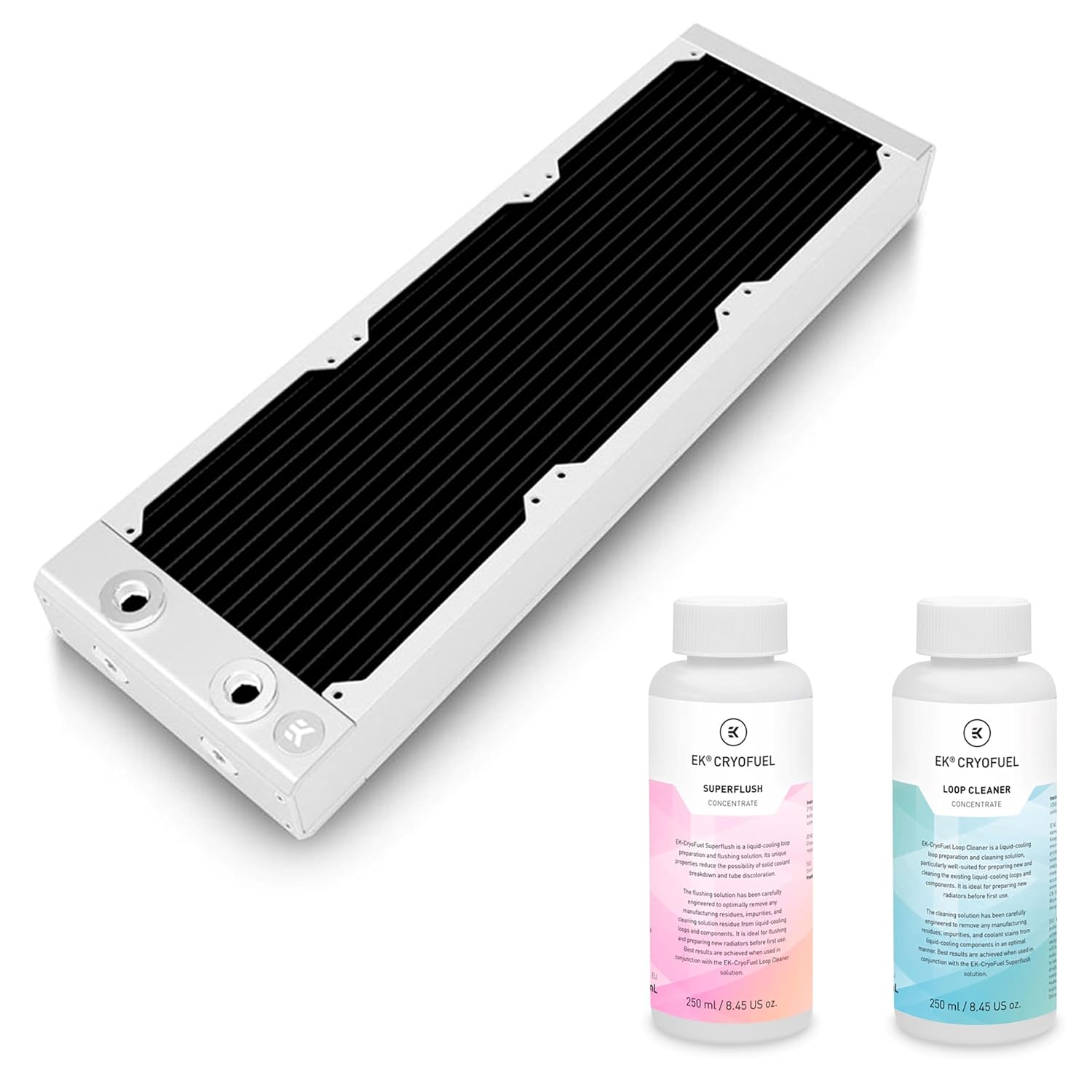 EKWB EK-Quantum Surface P360M Radiator, Cleaner and Superflush Bundle, White