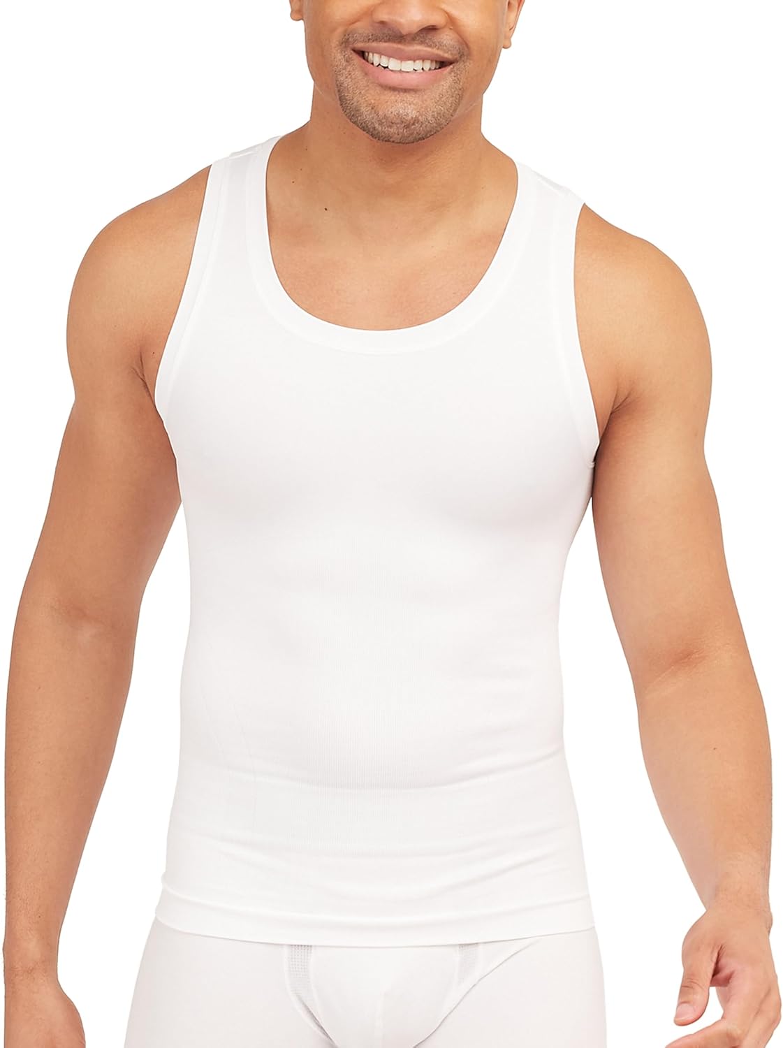SPANX Men’s Ultra Sculpt Seamless Tank - Men’s Compression T-Shirt - Flattering Daily Support - Breathable & Sweat Wicking