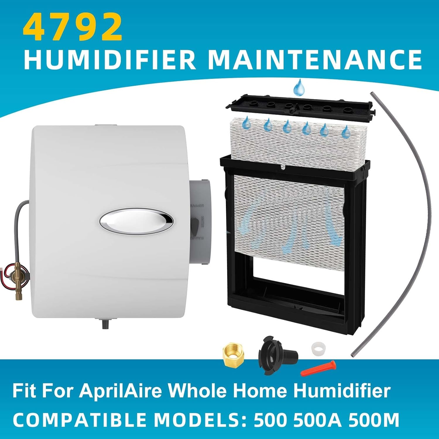 4792 Humidifier Maintenance Kit, No. 10 Water Panel Humidifier Replacement Filter, Fits for April-aire Whole Home Humidifier Models:500, 500A, 500M