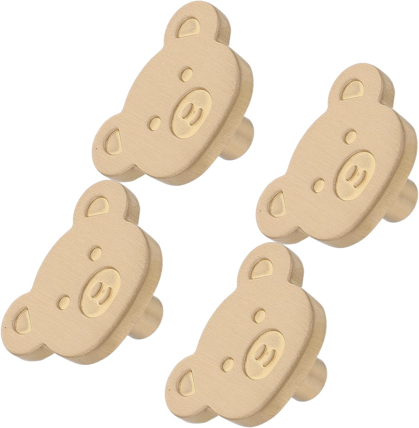 Cabilock 4sets Cute Brass Bear Drawer Pull Handles for Furniture