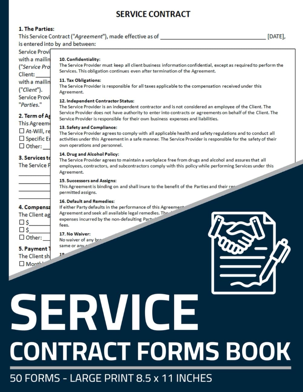 Service Contract Forms Book: Services Contract Agreement Form Between ...