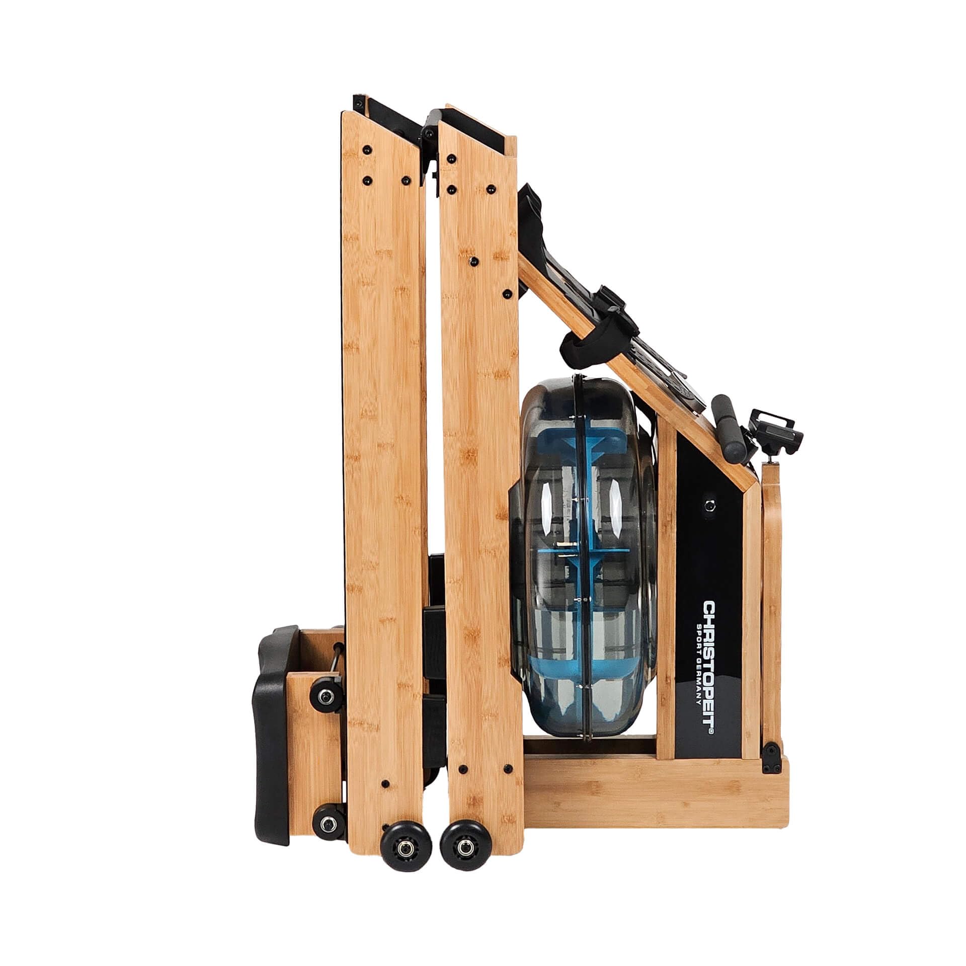 CHRISTOPEIT Rudergerät für Zuhause Wasser klappbar - WP 5000 (Testsieger) oder Colorado - Holz, Hybrid Wasser-Magnet-System, Kinomap, Bluetooth, bis 150 kg, ergonomisch
