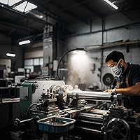 Vista 2 de Luz de trabajo LED de cuello de cisne de 20 pulgadas, 1500 lm, lámpara de máquina ajustable con base de montaje de tornillo para torno, prensa