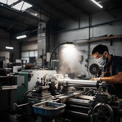 Miniatura 2 de Luz de trabajo LED de cuello de cisne de 20 pulgadas, 1500 lm, lámpara de máquina ajustable con base de montaje de tornillo para torno, prensa