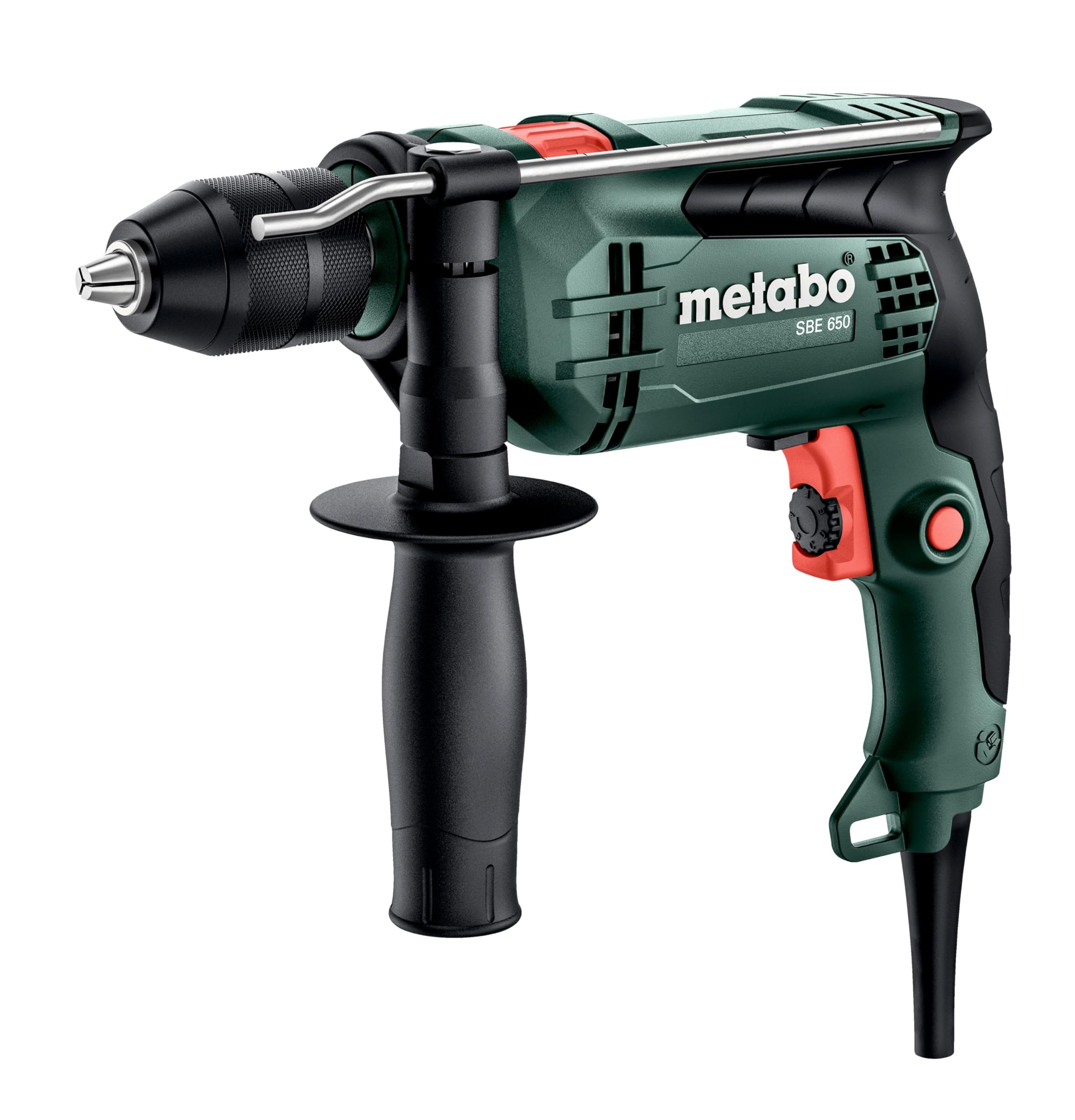 TALADROS DE PERCUSIÓN (R+L: GIRO A DCHA. E IZQDA.) SBE 650 Set | Mobiler Werkzeugkoffer inklusive Bohrerset und Bits, Rechts-Links-Lauf, V-Elektronik, 1.5-13 mm Bohrfutter, 1.8 kg