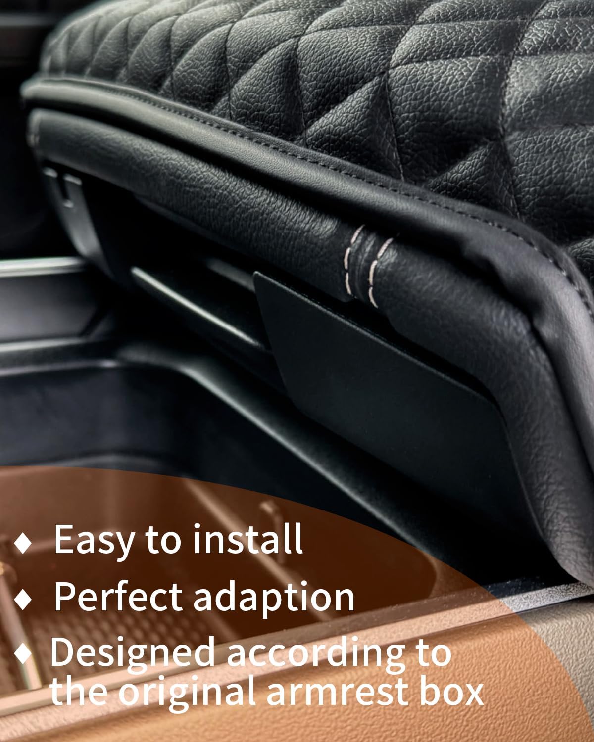 Center Console Cover for 2019-2025 Ram 1500 Center Console Cover, Armrest Cushion Pad Cover, PU Leather for 5th Ram 1500 Armrest Cushion Pad Cover Anti-Scratch for Ram 1500 Accessories