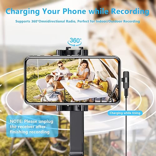 Miniatura 5 de Micrófono Lavalier inalámbrico para teléfono USB C, mini Plug-Play 2 pequeños micrófonos inalámbricos para teléfono USB C Android para grabación de