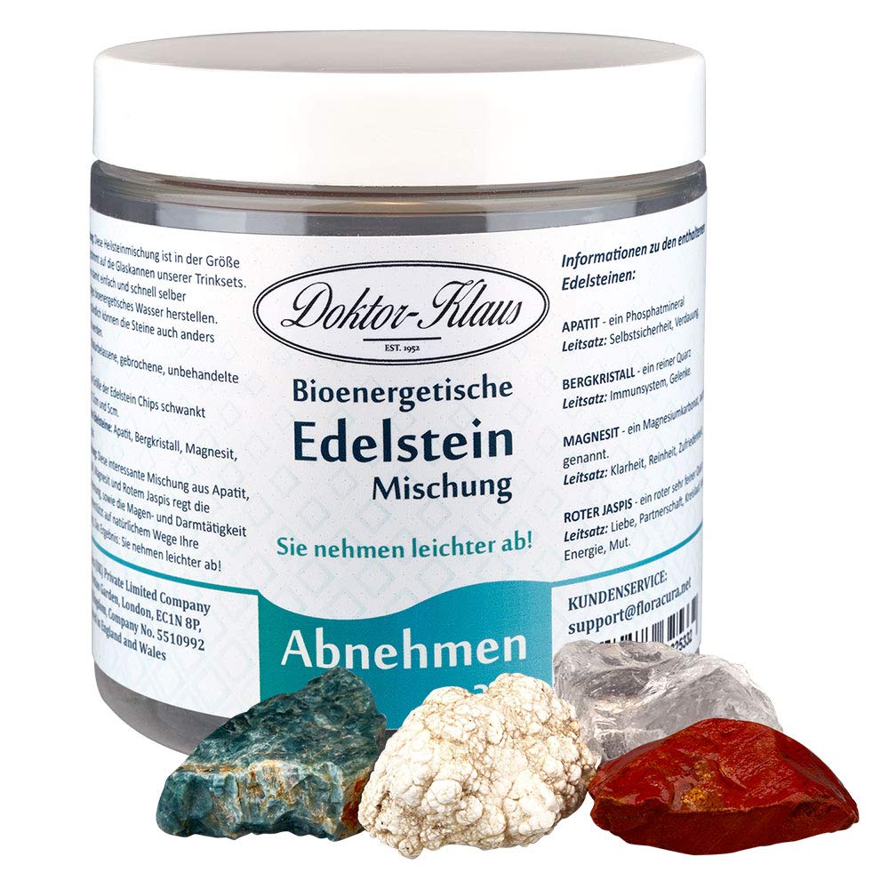 Edelsteinmischung Abnehmen (Apatit, Bergkristall, Magnesit, Roter Jaspis), 250g