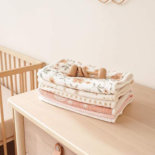 Miniatura 4 de Konssy Paquete de 6 paños de muselina para bebé, grandes 100% algodón, suaves y absorbentes para recién nacidos, bebés niños y niñas