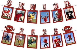 Senior Night Party Decorations Football Graduation Decorations Senior 2026 Photo Banners Hanging Ornament for High School College Graduation Sport Theme Party Supplies