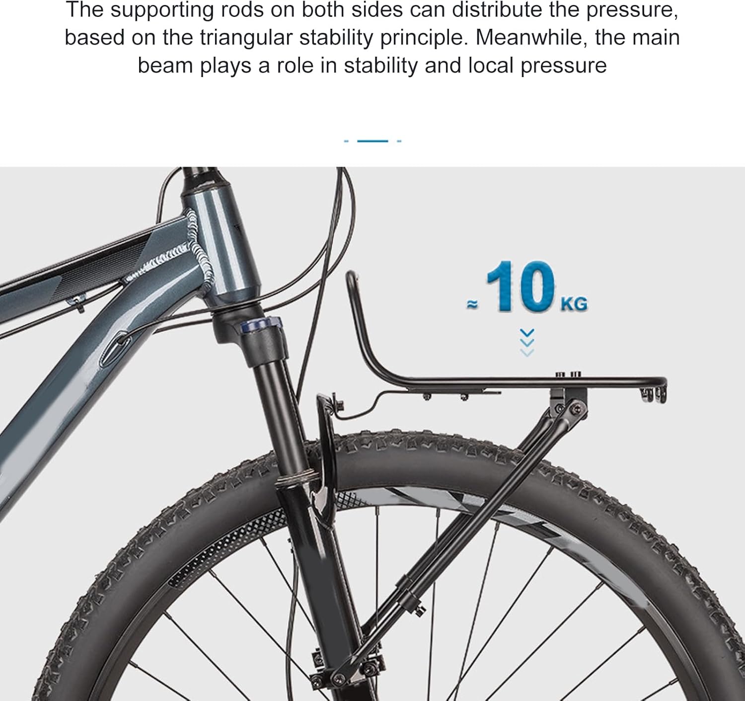 Mountain Bicycles Front Rack 10KG Alloy Cargo Carrier, Travel Pannier Shelf for Long Distance Cycling Mountain Bikes Front Rack