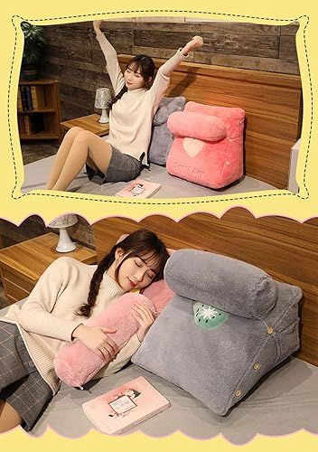 Miniatura 6 de Almohada triangular de cuña para lectura y televisión, patrón de frutas con almohada ajustable para el cuello, almohada de cuña, extraíble y
