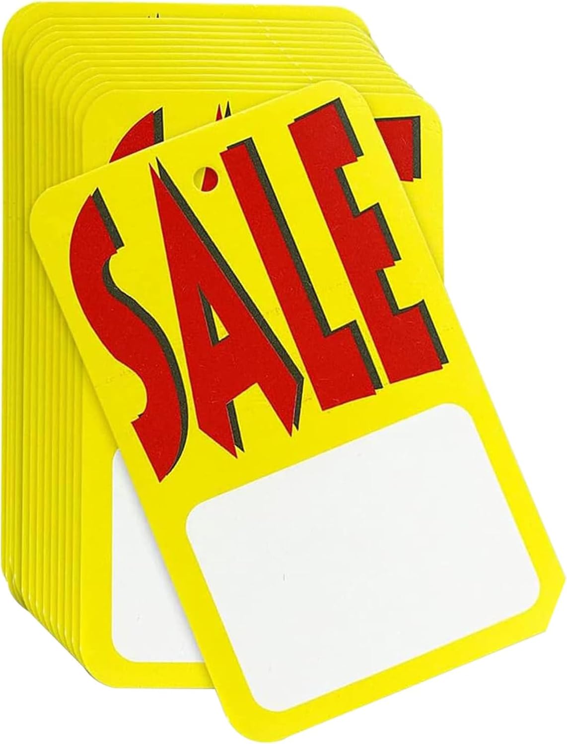 Perco 5000 Sale Price Tags – Large Red, Yellow & White Retail Labels, Blank Price Tags for Clothing, Jewelry, Merchandise, and Store Use – Easy to Write & Attach