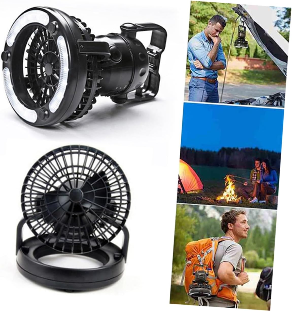 POPETPOP 4pcs Led Camping Lantern Ceiling Fan Bright Leds for Outdoor Use Tent Hanging Hook for Camping Hiking and Emergency Situations