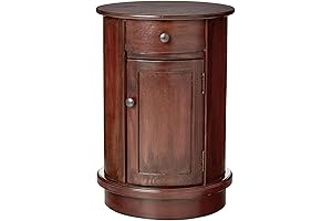Decor Therapy Keaton Traditional Round Storage Side End Table