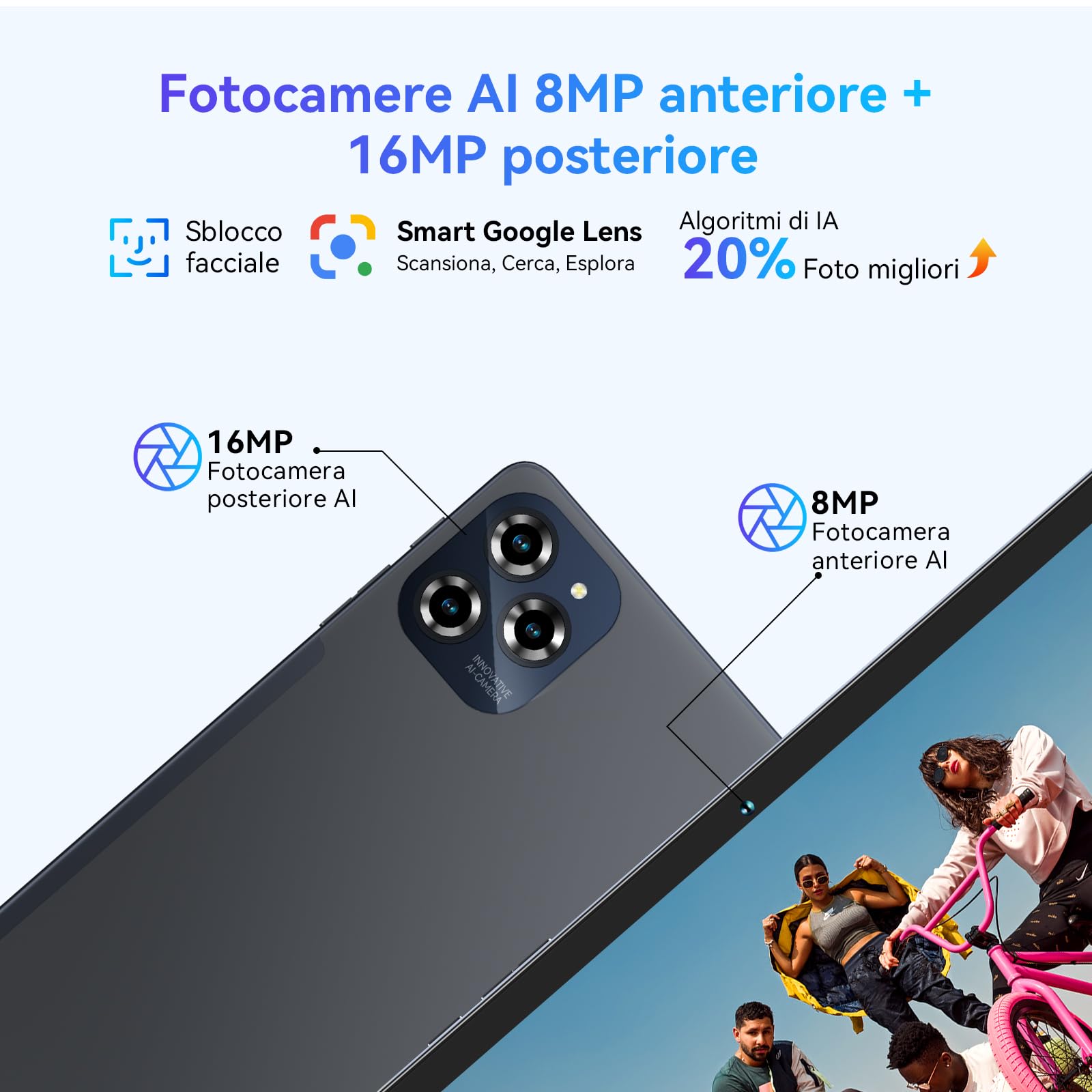 TABWEE W90 Tablet Android 15-11 Pollici FHD - 24GB RAM + 256GB ROM - Tablet in Offerta con Widevine L1, 4G LTE/5G WiFi, Octa Core T615, 8000mAh, Foto AI 16MP+8MP, TÜV, GPS, Gemini AI