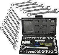 Excellent Kit Chave Combinada Boca Estrela Resistente 6 a 22mm Jogo Soquete Chave Catraca Canhão Aço Carbono 52 Peças