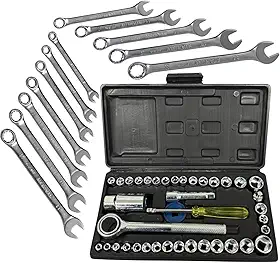 Excellent Kit Chave Combinada Boca Estrela Resistente 6 a 22mm Jogo Soquete Chave Catraca Canhão Aço Carbono 52 Peças