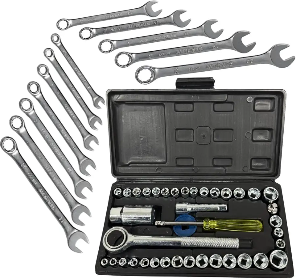 Kit Chave Combinada Boca Estrela Resistente 6a22mm Jogo Soquete Chave Catraca Canhão Pito Aço Carbono 52pçs