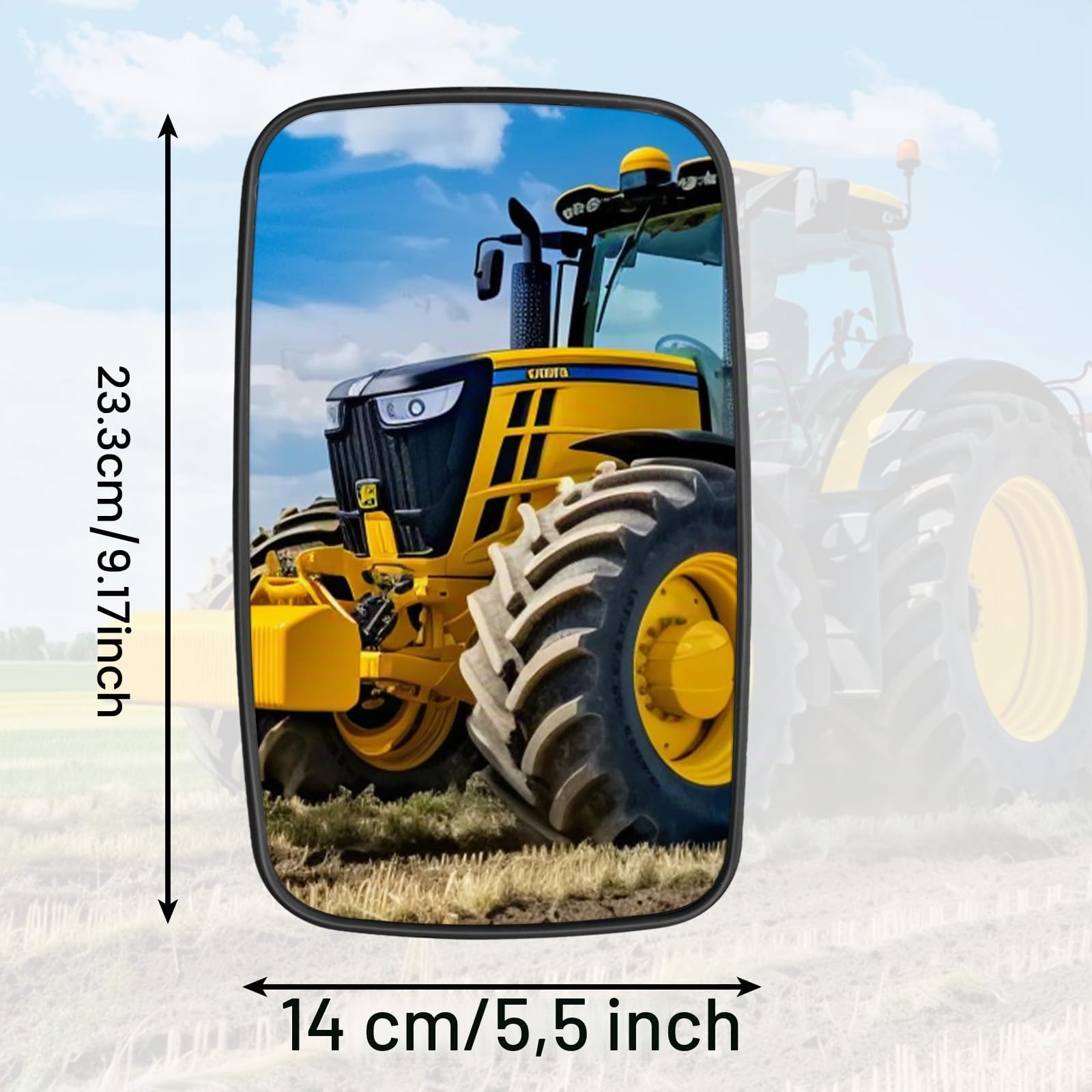 Rétroviseur universel de chariot élévateur, rétroviseur latéral de tracteur- grand angle convexe en verre rétroviseur de chariot élévateur pour excavateur (23.3 * 14 cm)