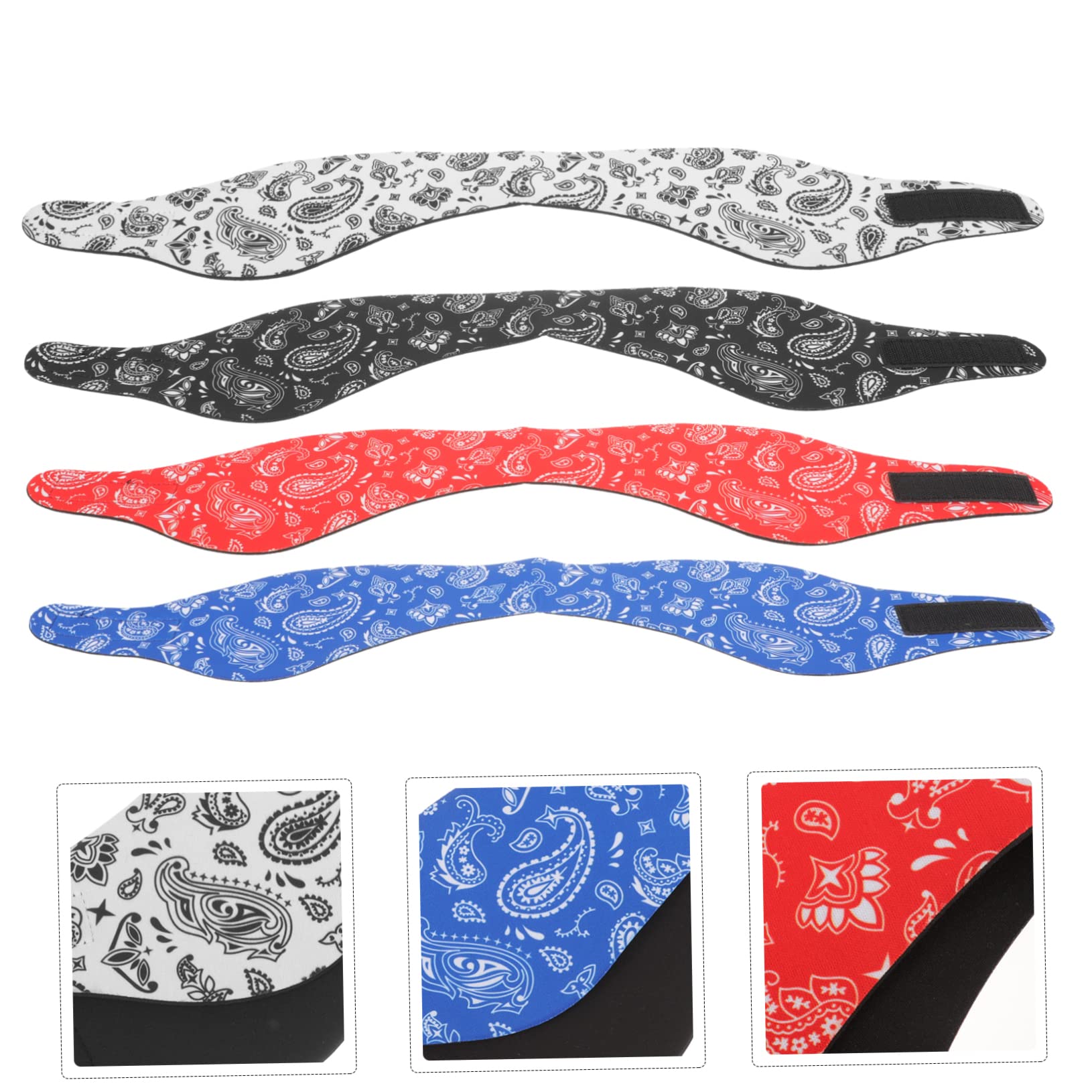 4 Stück verstellbares Stirnband Haarbänder Stirnband Sport Hijab Schwimmen Ohrband Ohrband It Schwimmen Ohrband Dusche Stirnband Baden Ohrenschutz Elastisches Schwimmstirnband Gehörschutz