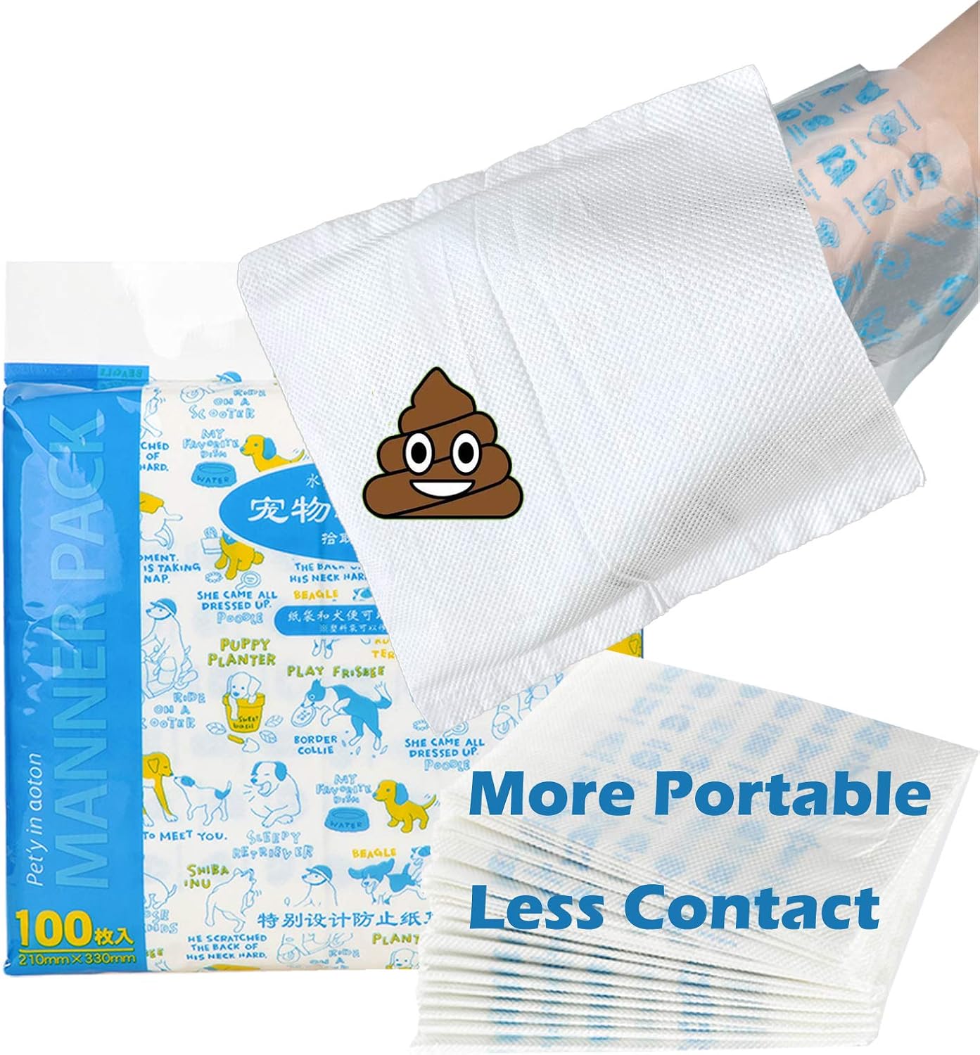 campfire Double-Layer Thick Gloves to Pick up Pet Waste,More Portable Than Dog Pooper Scoopers,Less Contact Than Dog Poop Bags,for…