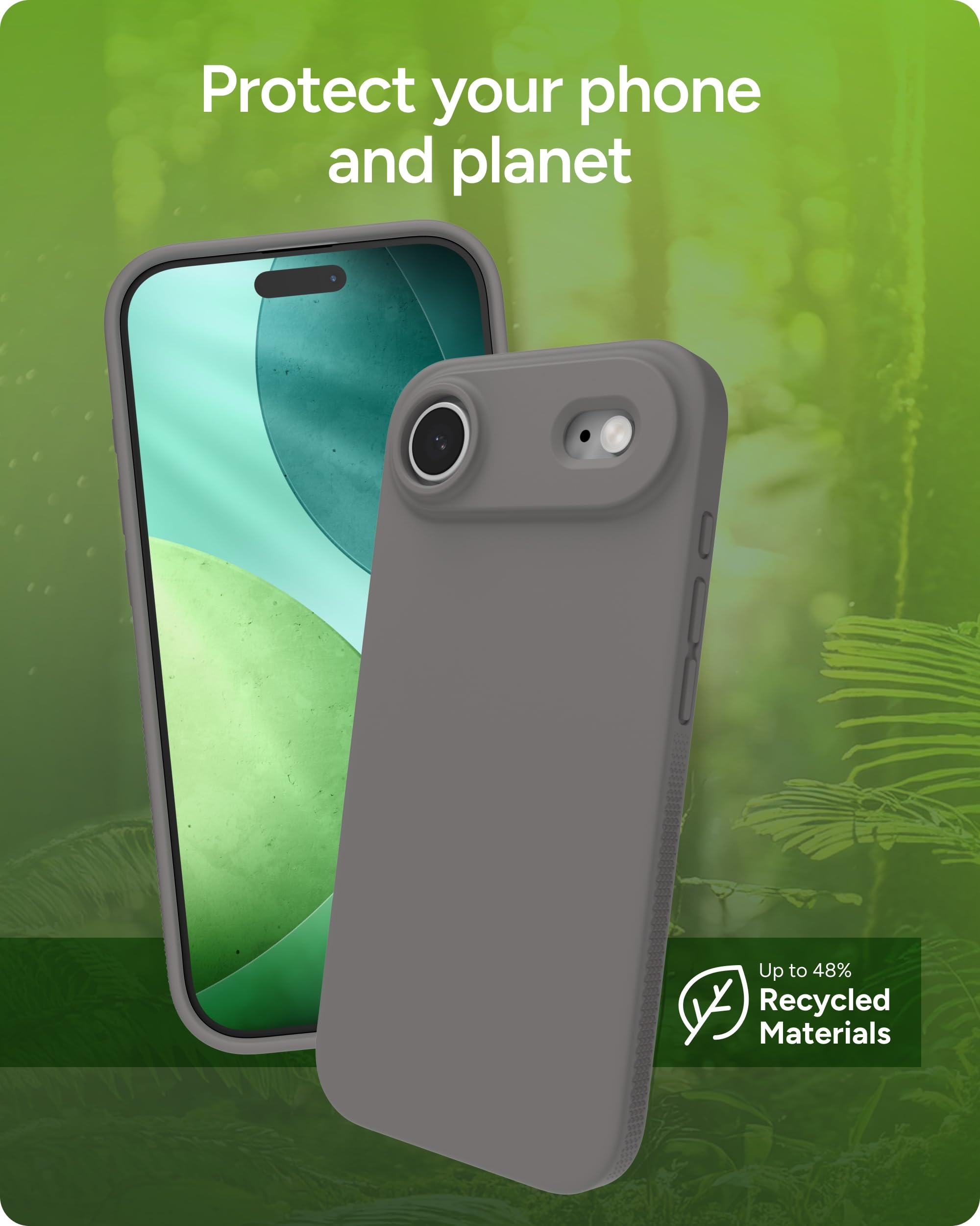 ZAGG Manhattan Snap - Funda para iPhone Air, arcilla gris, protección contra caídas (4 m), silicona suave al tacto, delgada y ligera, superficie lisa y agarre antideslizante, compatible con MagSafe