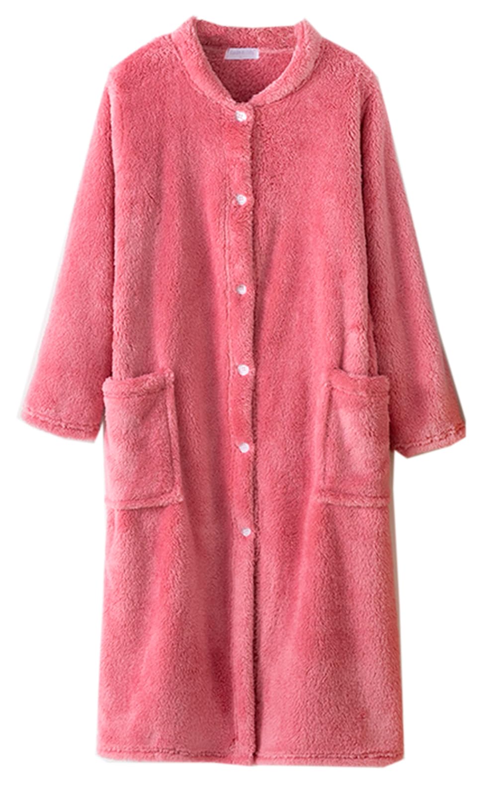 ゆめパジャマ もこもこワンピース L ボタンレッド