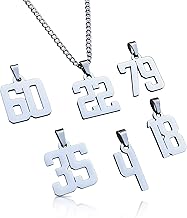Elite Athletic Gear 00-99 Custom Number Pendant With Chain Necklace - Stainless Steel