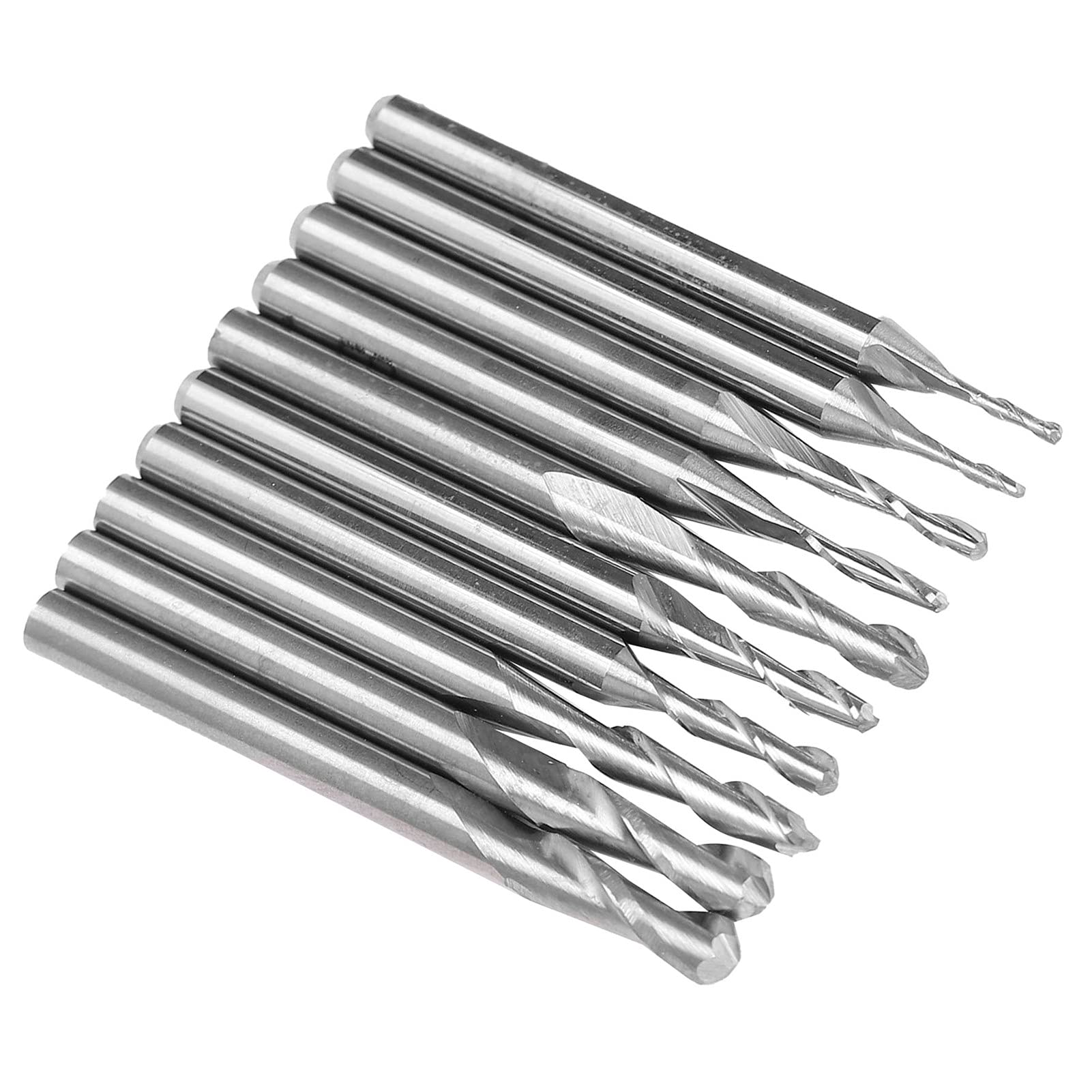 Zestaw Frezów Trzpieniowych Spiralnych 3,175 Mm, 10 szt., Frezy CNC ze Stali Wolframowej do Grawerowania, pasują do Trzpienia 3,175 Mm, Kompatybilne z Marmurem z Drewna Akrylowego i PCV