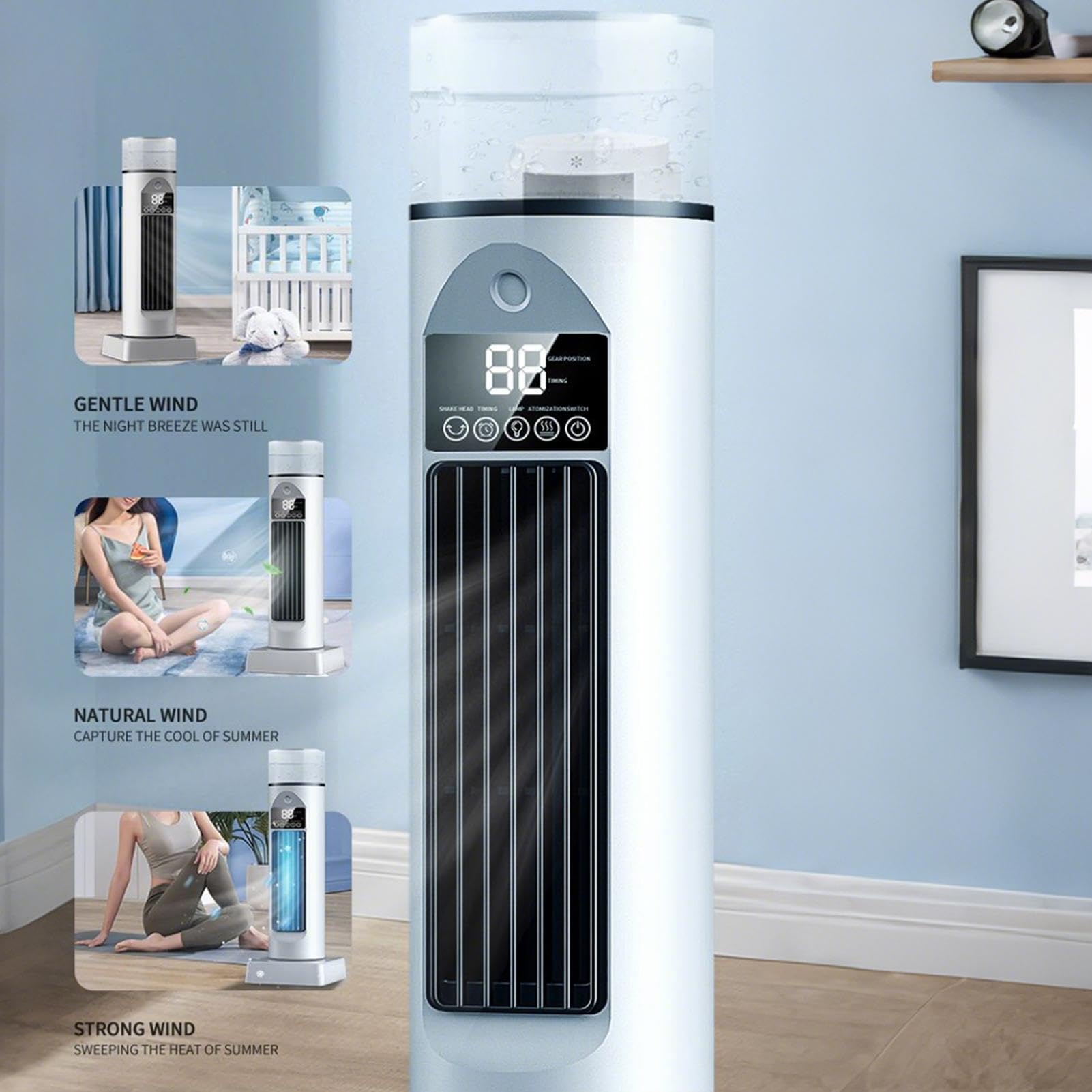Ventilatore Raffreddante AC Portatile Silenzioso Senza Pale Personale | Ventilatore Raffreddante, Raffrescatore d'Ambiente Per Soggiorno Casa Ufficio Dormitorio Campeggio Interno Garage