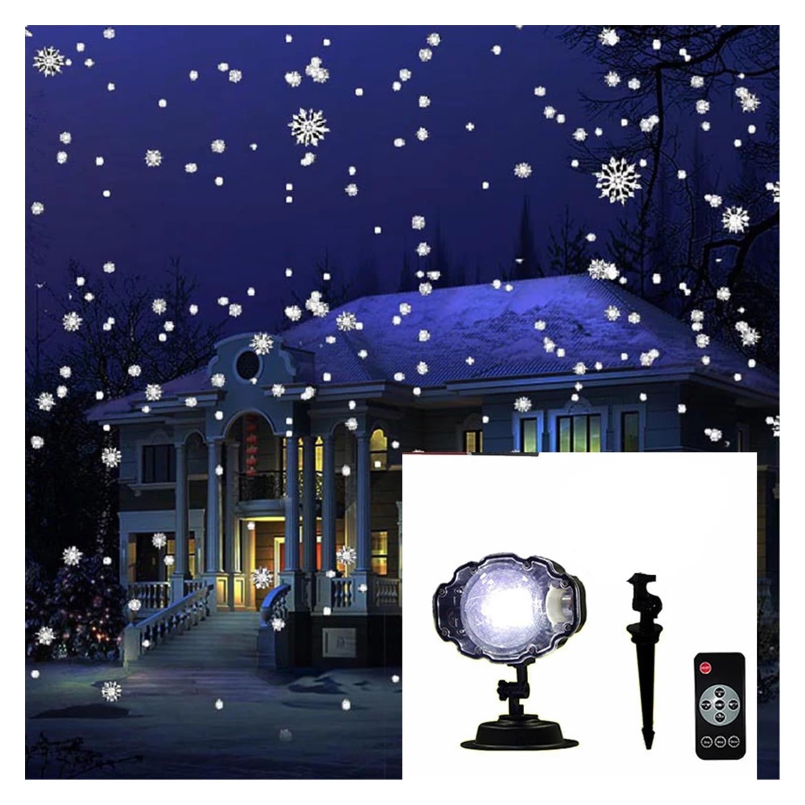 Proyector de luz, proyector holográfico de Halloween, luz LED de proyección de Nieve navideña, Luces de Escenario para Interiores y Exteriores, luz de Ambiente Festivo para Fiestas familiare