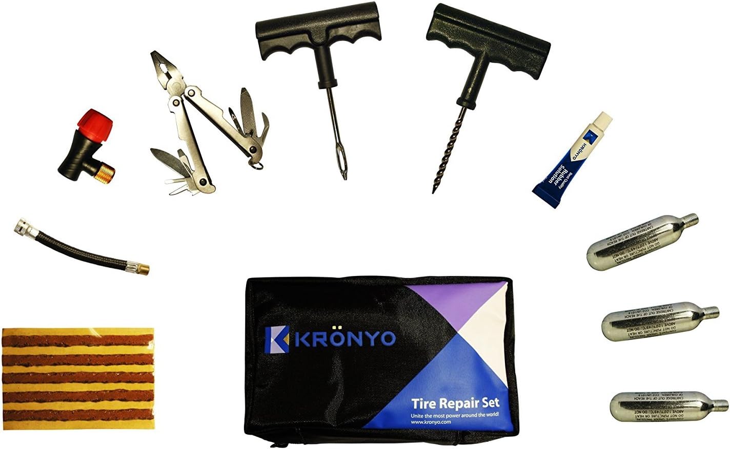 CO2 CAR TYRE REPAIR KIT for MOTORCYCLE BIKE ATV QUAD VAN with x 3 Cartridges