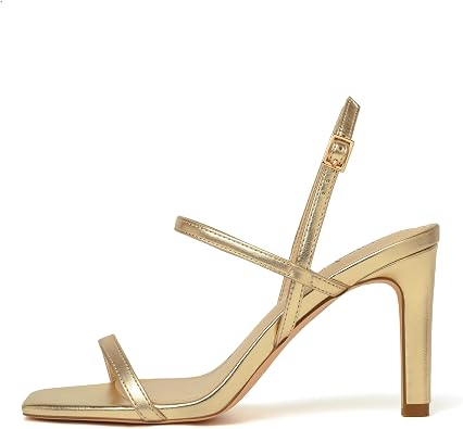 vivianly Women's Strappy Square Toe Ankle Strap Heeled Sandals