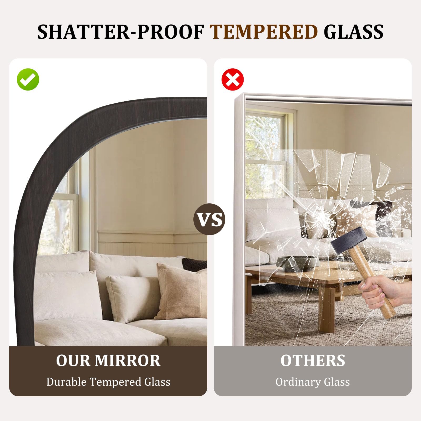 BED & BATH BEYOND ウォールミラー 　鏡　ミラー　46x56 WallBeyond Asymmetrical Mirror, Irregular Wall Mirror, Wall