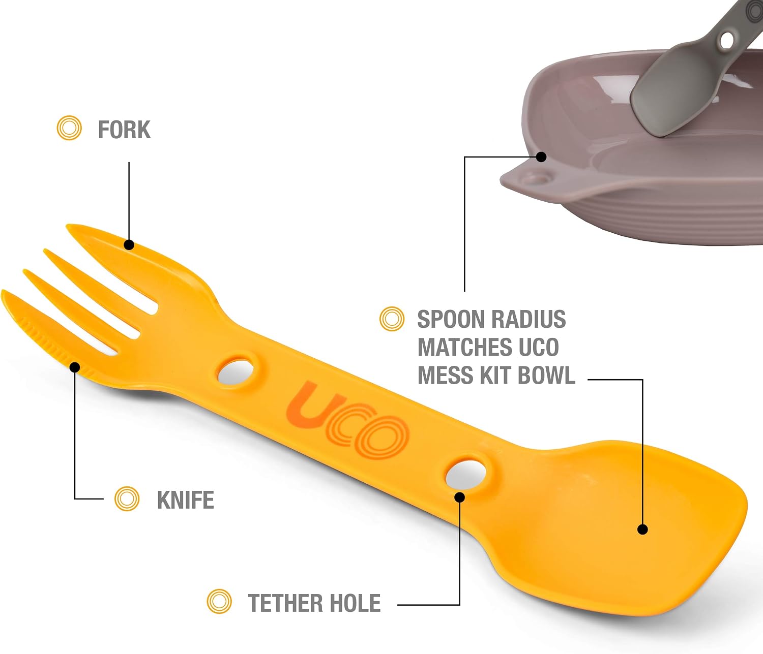 UCO Utility Spork 3-in-1 Combo Spoon-Fork-Knife Utensil