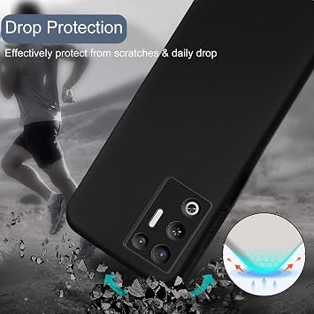 KZIOACSH Case for REDMAGIC 11 Air with 2 Tempered Glass, Flexible Ultra Slim Silky-Soft Touch Matte TPU Anti-Scratch Shockproof Drop Protection Rugged Phone Cover for REDMAGIC 11 Air Black