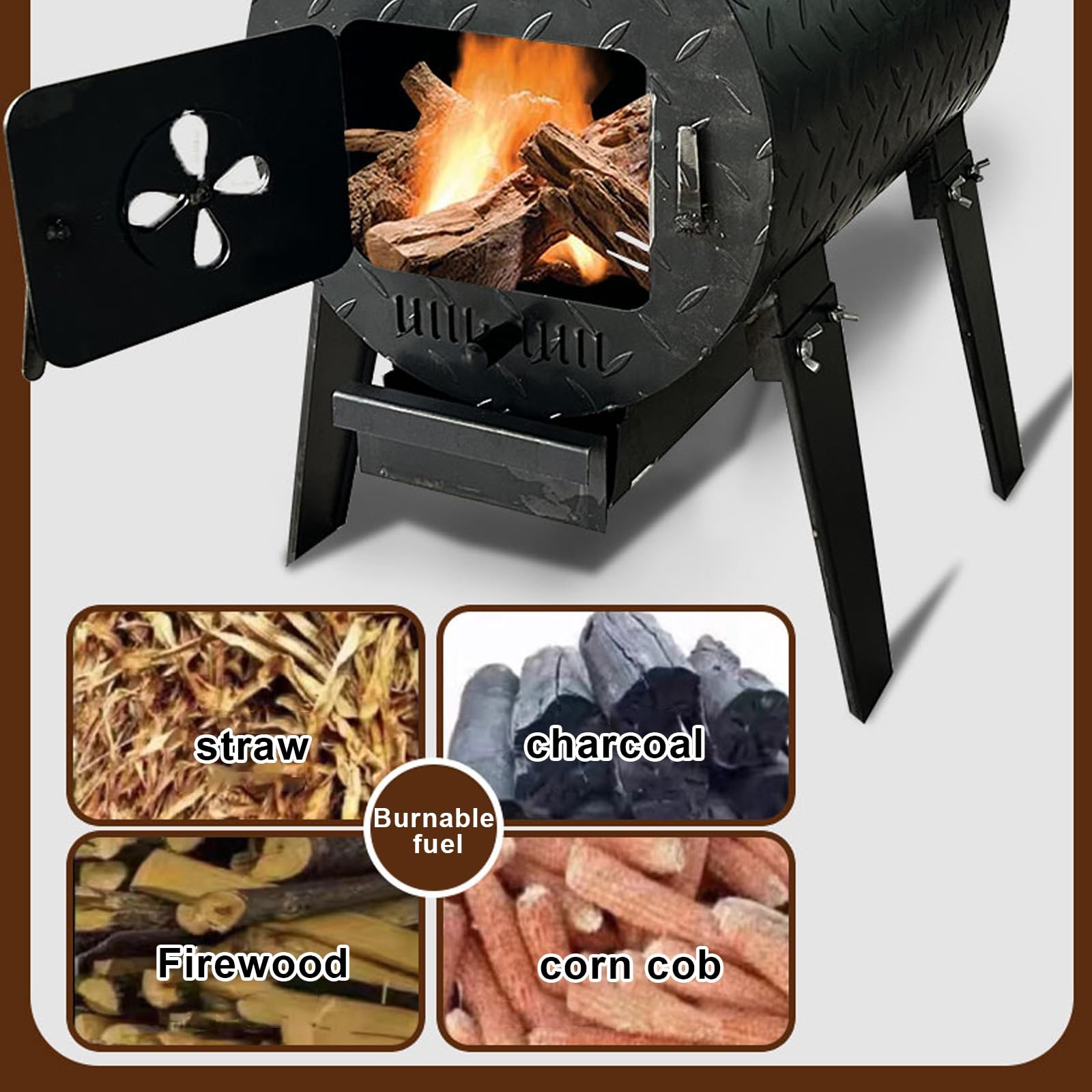 Stufa a Legna In Ghisa Resistente Alle Alte Temperature, Stufa a Legna Economica Multiuso per Bollire L'acqua, Cucinare e Grigliare, per uso Interno ed Esterno(50 * 35cm)