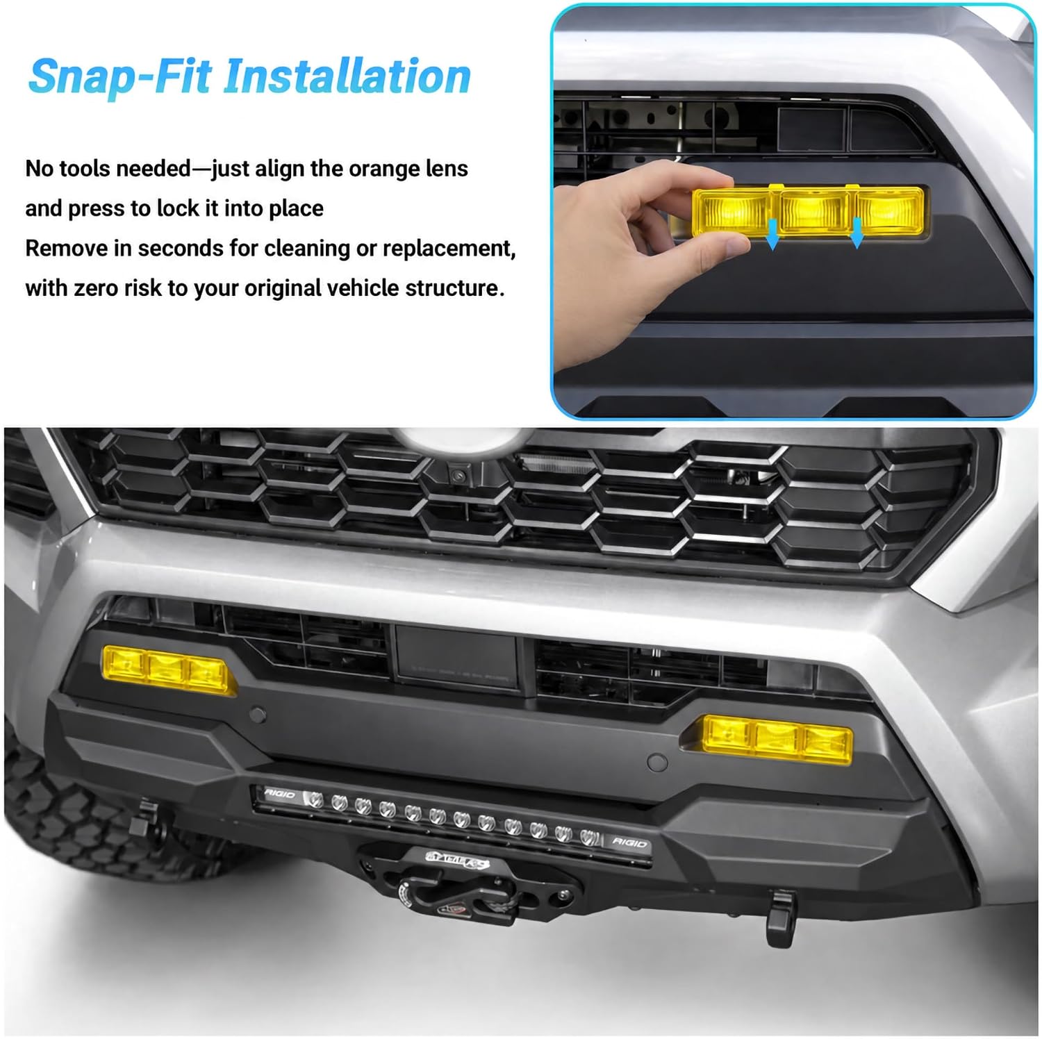 Fog Light Lens Cover for 2024-2027 Toyota Tacoma/2025-2027 4Runner
