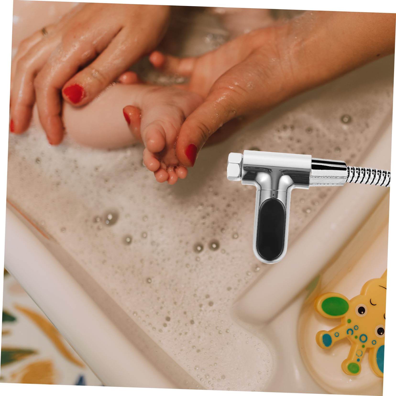 Termómetro Digital de Agua LED para Ducha, Dodecagonal, Plata