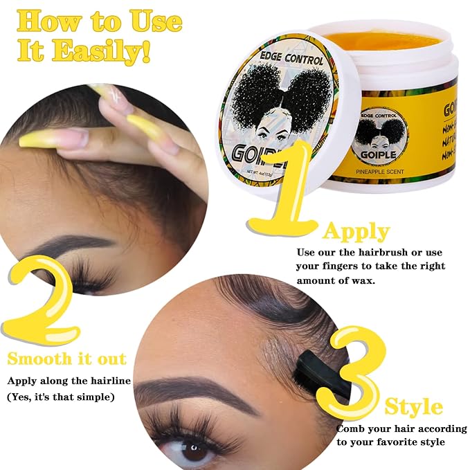 Goiple Edge Control Wax para Mujeres Fijador Fuerte 4oz + Accesorios miniatura 6