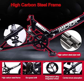 Folding Bicycle Shift Disc Brakes Small Bicycle Suitable for Mountain Roads and Rain and Snow Roads Aluminum Alloy Ultraligh Folding Bike 20 Inches C,20 in