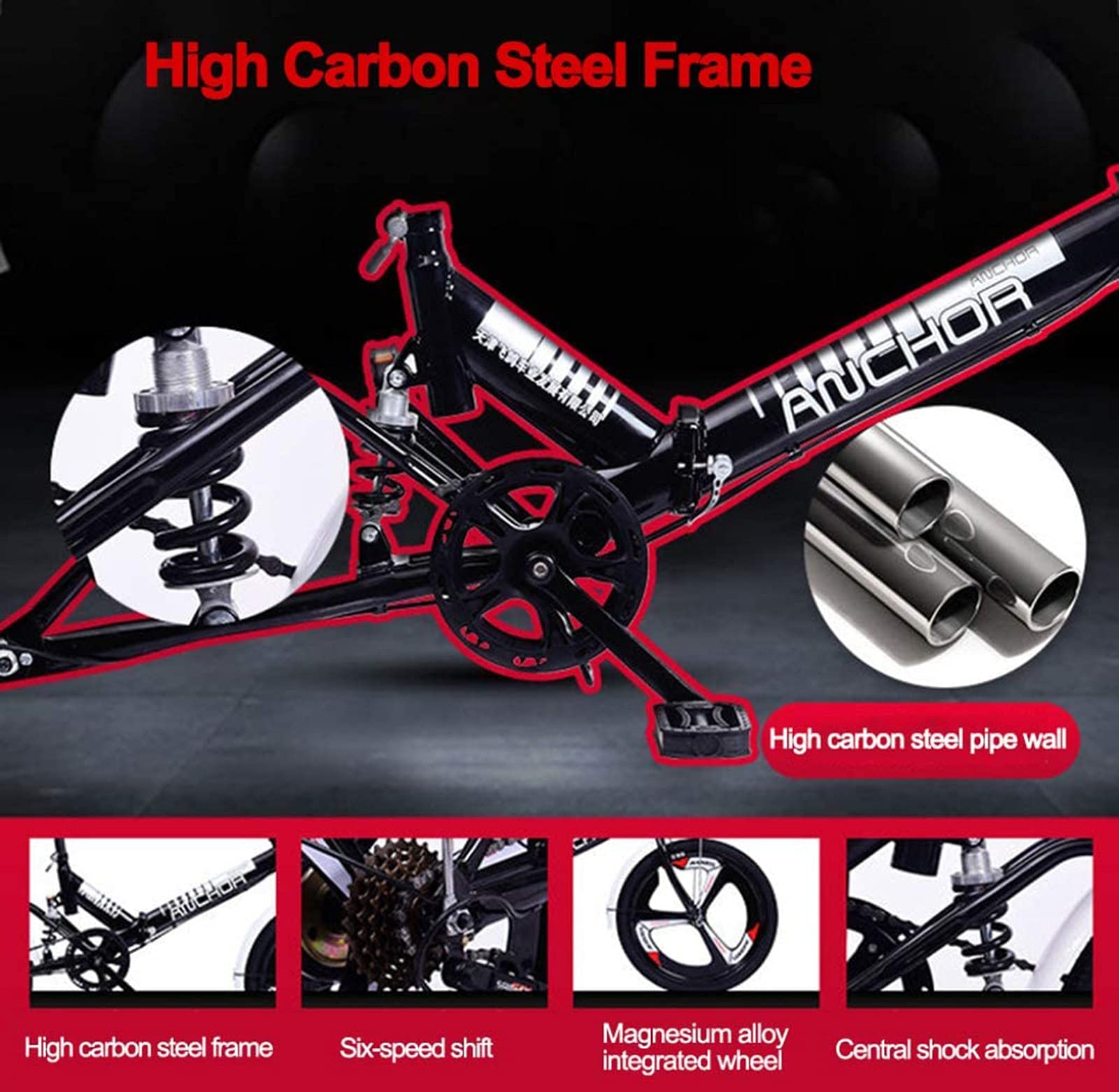 Bicicleta Plegable Frenos De Disco De Cambio Bicicleta Pequeña Adecuado para Caminos De Montaña Y Caminos De Lluvia Y Nieve Aleación De Aluminio Bicicleta Plegable 20 Pulgadas C,20 in