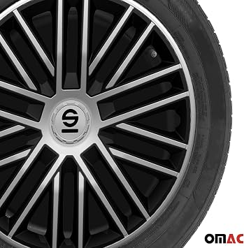 Sparco Wheel Covers Bergamo - 15-inch - Silver/Black - Set of 4 pieces