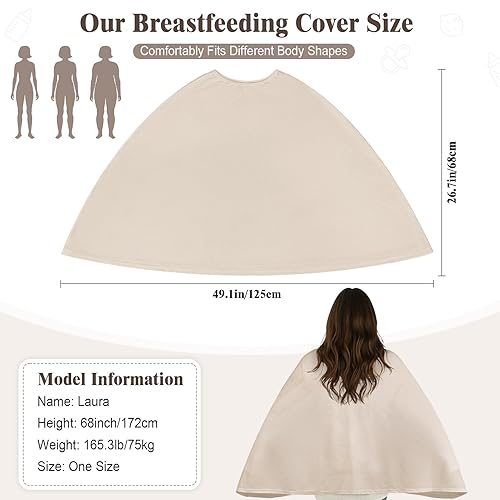 Miniatura 7 de Basumee Funda de lactancia para lactancia materna, privacidad completa, suave y transpirable, cubierta de lactancia materna multiusos para mujeres,